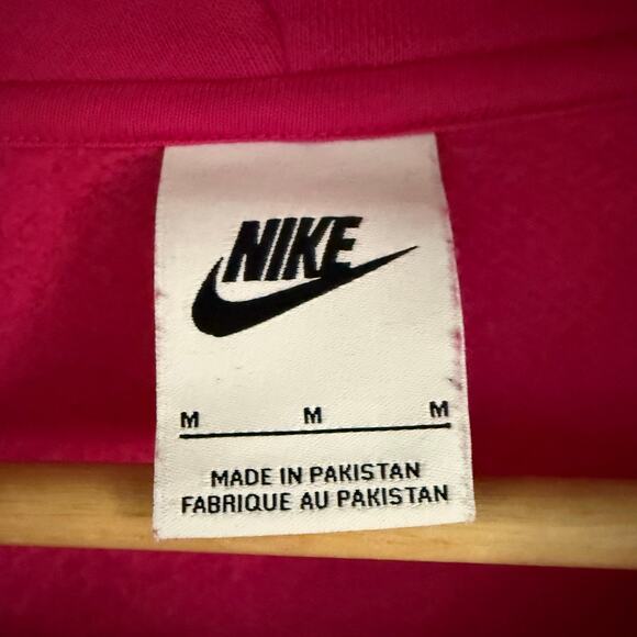 Nike Pink Embroidered Middle Swoosh Pullover Hoodie Sweater Unisex Size Medium - Picture 2 of 8